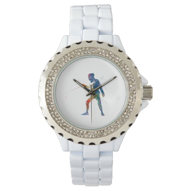 watercolor fencing armbanduhr (Vorderseite)