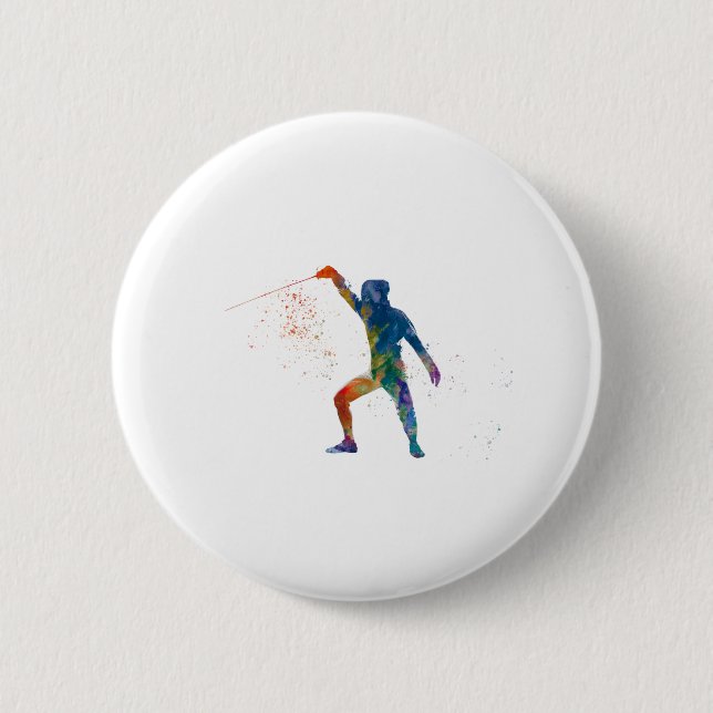 watercolor fencing button (Vorderseite)