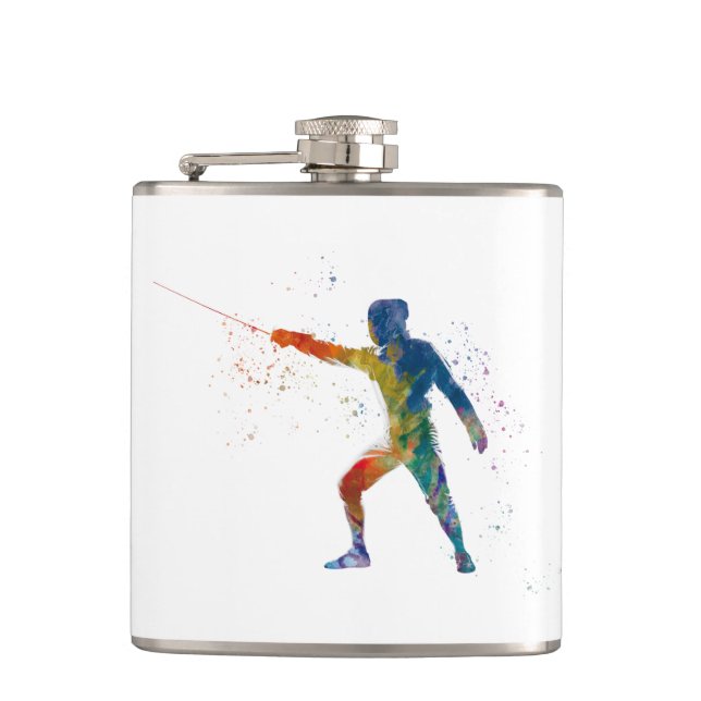 watercolor fencing flachmann (Vorderseite)