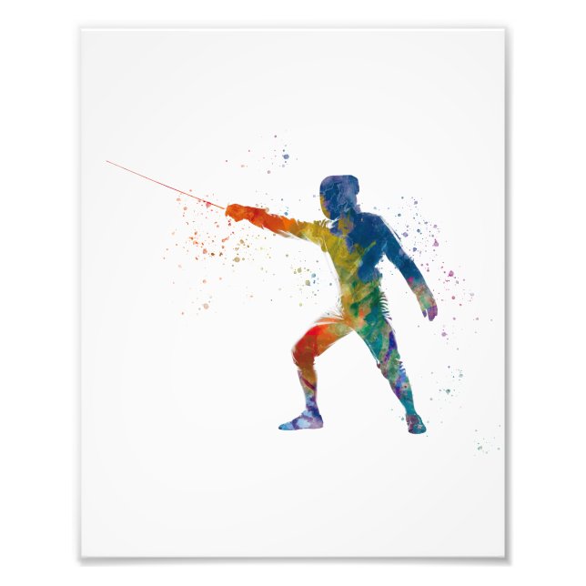 watercolor fencing fotodruck (Vorne)