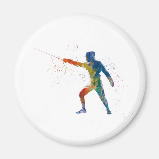 watercolor fencing magnet (Vorne)