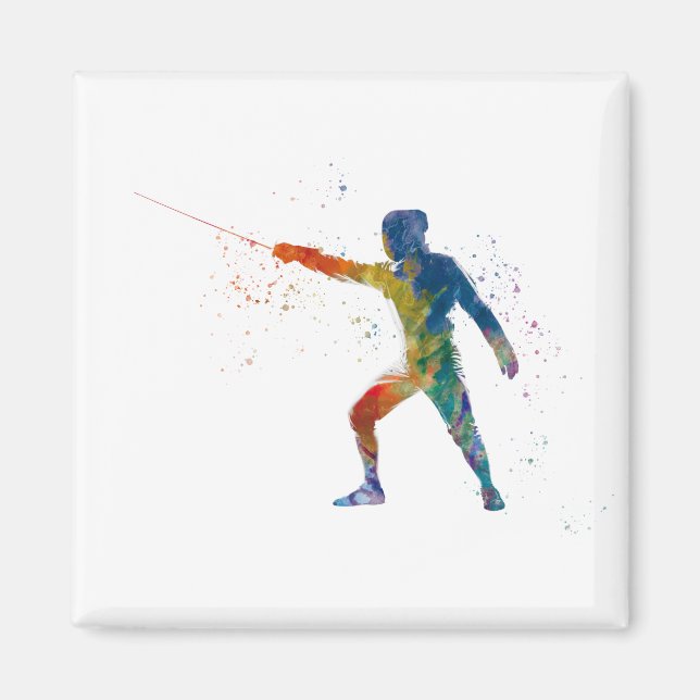watercolor fencing magnet (Vorne)