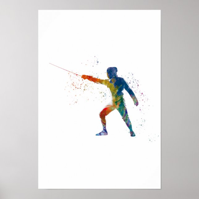 watercolor fencing poster (Vorne)