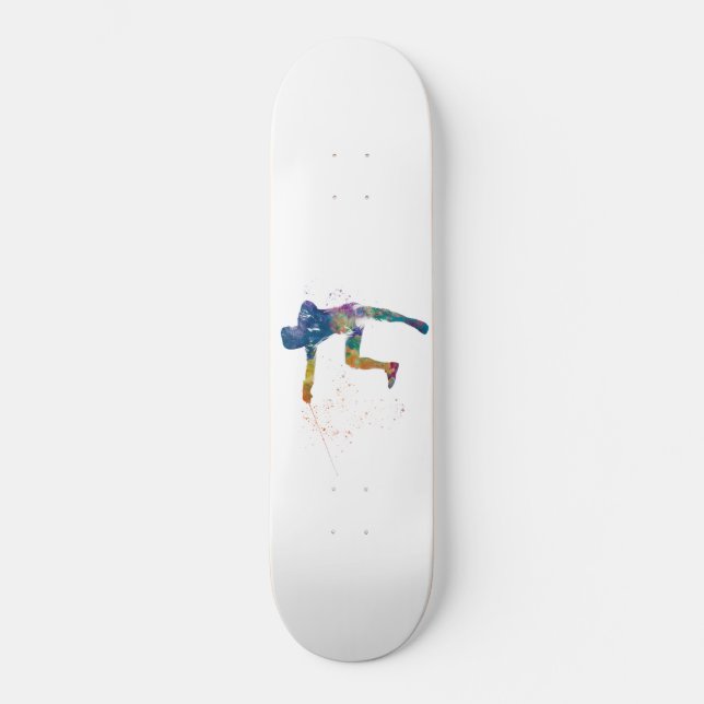 watercolor fencing skateboard (Vorderseite)