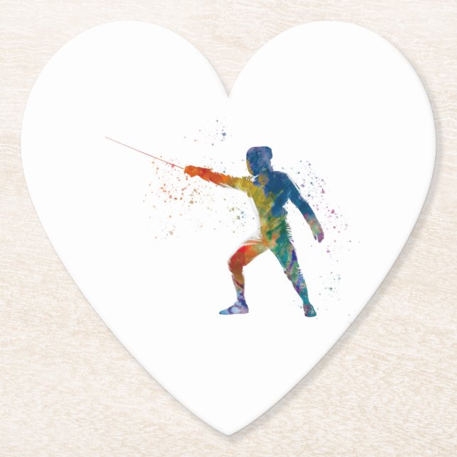 watercolor fencing untersetzer (Vorderseite)