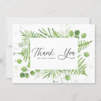 Watercolor Ferns and Eukalyptus Frame Wedding