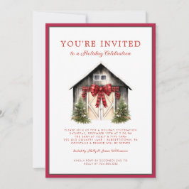 Watercolor Festive Christmas Tree Holiday Party Einladung
