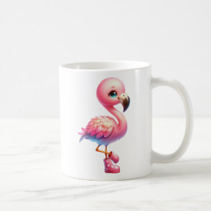Watercolor Flamingo Cartoon Clipart Kaffeetasse