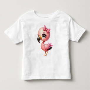 Watercolor Flamingo Cartoon Clipart Kleinkind T-shirt