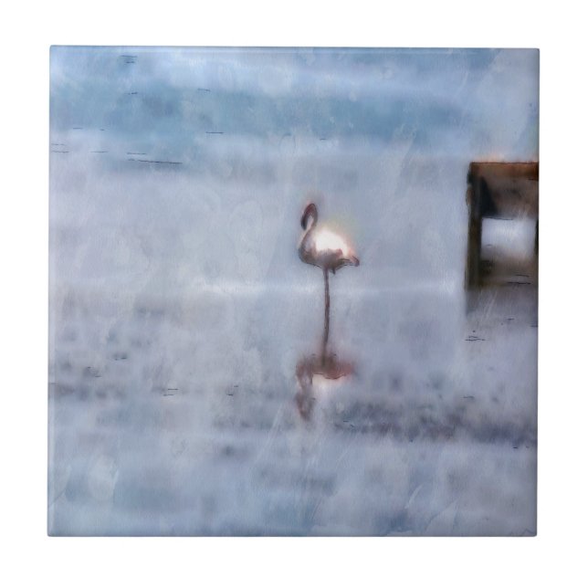 Watercolor Flamingo Fliese (Vorderseite)