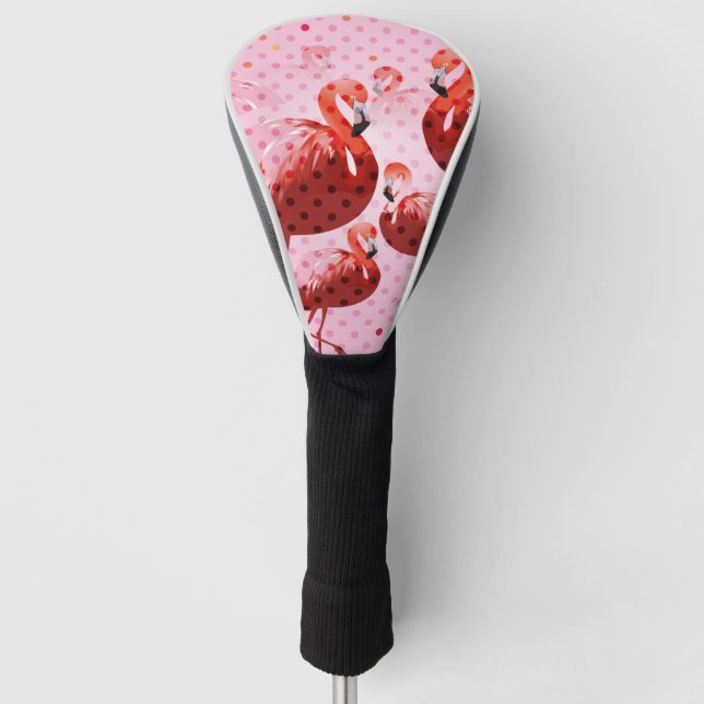 Watercolor Flamingo Muster Golf Headcover (Vorderseite)