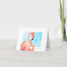 Watercolor Flamingo Pink Blank Greise