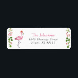 Watercolor Flamingo Tropical Christmas Address<br><div class="desc">Niedliches Aquarellbramingo und Wintergrün Holiday Adressetiketten.</div>
