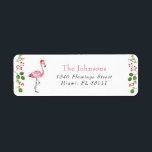 Watercolor Flamingo Tropical Christmas Address<br><div class="desc">Niedliches Aquarellbramingo und Wintergrün Holiday Adressetiketten.</div>