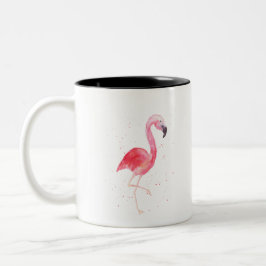 Watercolor Flamingo Zweifarbige Tasse