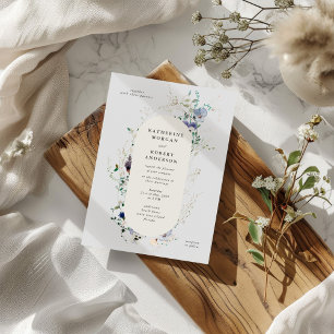 Watercolor Fleurs sauvages Élégante invitation de