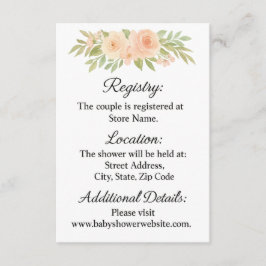 Watercolor Floral Baby Shooting Card Begleitkarte