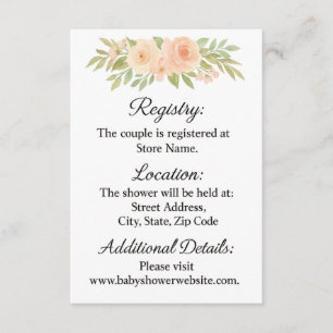 Watercolor Floral Baby Shooting Card Begleitkarte