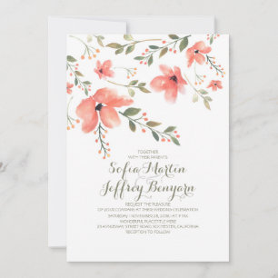 Watercolor Floral Botanical Wedding Invitations