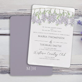 Watercolor Floral Calligraphy Script Wisteria Einladung