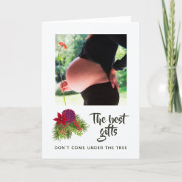 Watercolor Floral Christmas Baby erwartet Ankündigung
