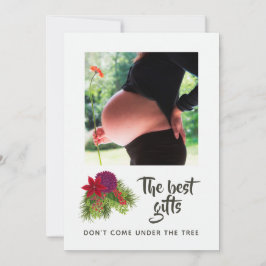 Watercolor Floral Christmas Baby erwartet Ankündigung