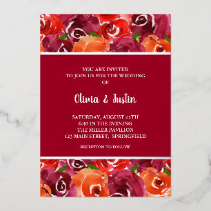 Watercolor Floral Collage Invitations de mariage