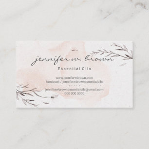 Watercolor Floral Custom Essential Oils Visitenkarte