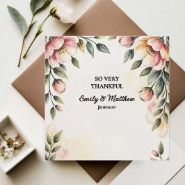 Watercolor Floral Designer Danke Karte