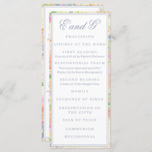 Watercolor Floral Garden Party Crest Programme