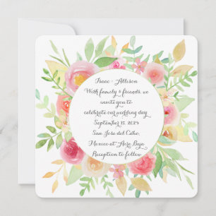 Watercolor Floral Garden Party Faire-part de maria