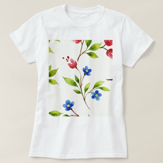 Watercolor floral pattern T-Shirt (Design vorne)