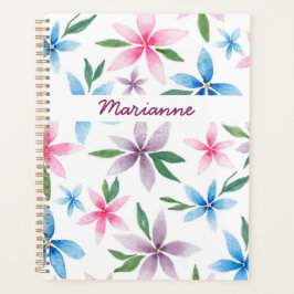 Watercolor floral personalized planer