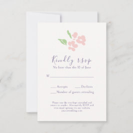 Watercolor Floral Script Wedding RSVP Card Karte