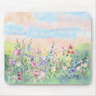 Watercolor floral Spring Ladybug Mousepad