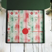 Watercolor Floral Striped Holiday