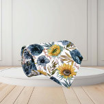 Watercolor Floral Sunflower Blue Flower  Krawatte<br><div class="desc">This design may be personalized by choosing the Edit Design option. You may also transfer onto other items. Contact me at colorflowcreations@gmail.com or use the chat option at the top of the page if you wish to have this design on another product or need assistance. See more of my designs...</div>