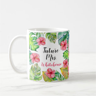 Watercolor Floral Tropical Future Frau. Kaffeetasse