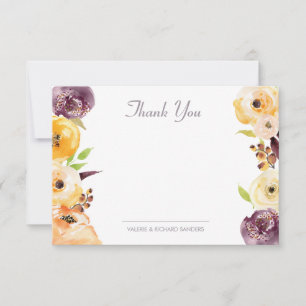 Watercolor Floral Vielen Dank Mitteilungskarte