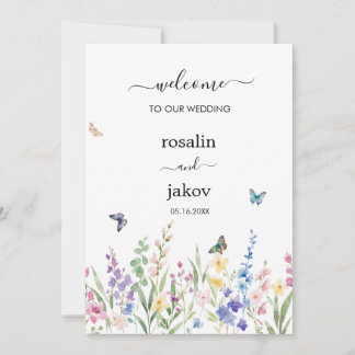 watercolor floral wedding  einladung