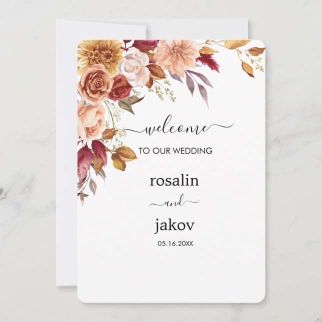 watercolor floral wedding einladung (Vorderseite)