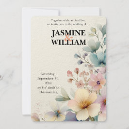 🎨 Watercolor Floral Wedding 💐 Einladung 💍
