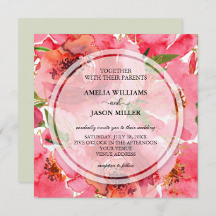 Watercolor Floral Wedding Invitations