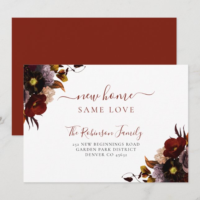 Watercolor florale elegante Eleganz bewegend Ankündigung (Vorne/Hinten)