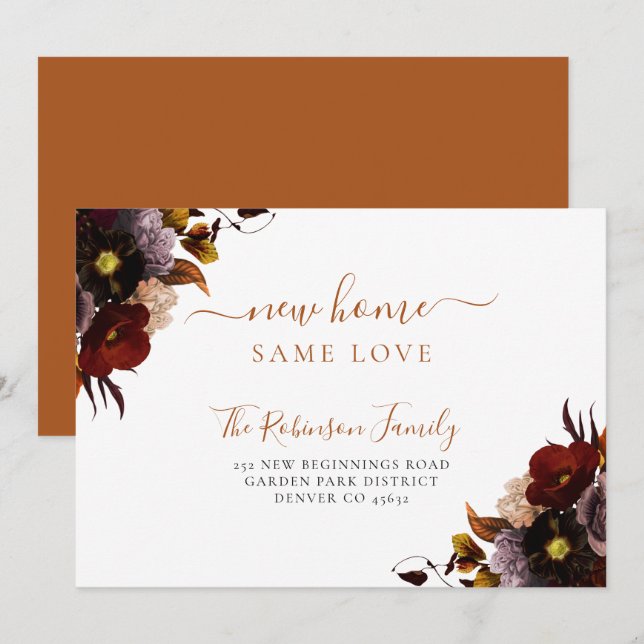 Watercolor florale elegante Eleganz bewegend Ankündigung (Vorne/Hinten)