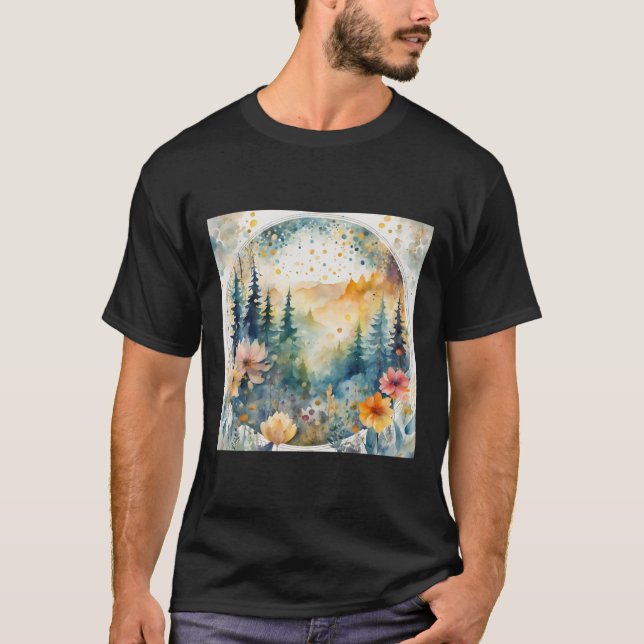 Watercolor Florals Pattern 1  T-Shirt (Vorderseite)