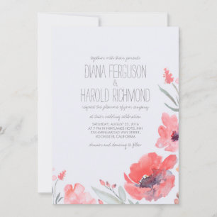 Watercolor Florals Pink Wreath Wedites Einladung