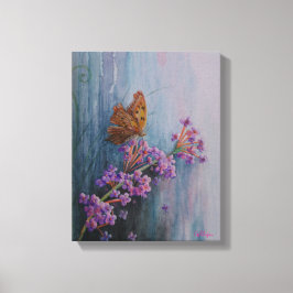 Watercolor Flower and Butterfly Leinwanddruck