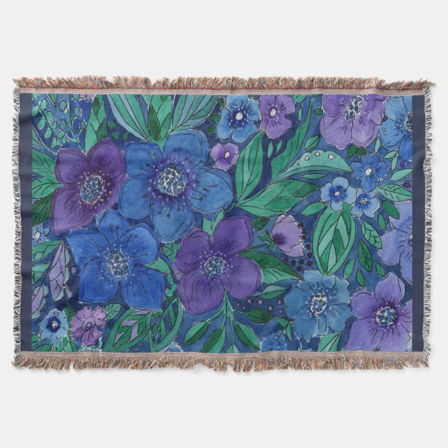 Watercolor, flower garden decke (Vorderseite)