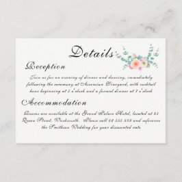 Watercolor Flower Wedding Begleitkarte